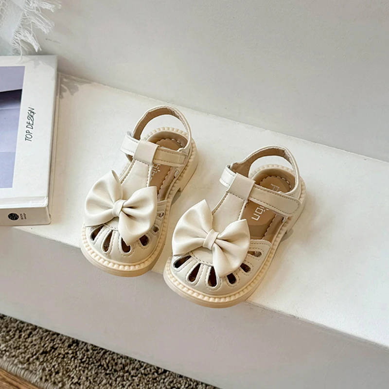 Mädchen Prinzessinnen-Sandalen 2026 Sommer Große Schleifendekoration Schuhe Kinder Atmungsaktive Weiche Sohle Schuhe Größe 23-36