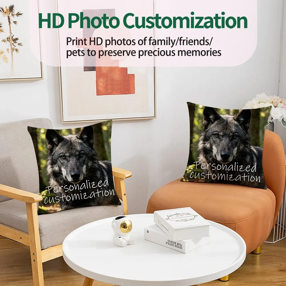 Personalisierter Hochzeitskissenbezug mit individuellem Text und Bild, romantischer Kissenbezug für Paare als Hochzeitsandenken, weicher, hautfreundlicher Stoff. Image