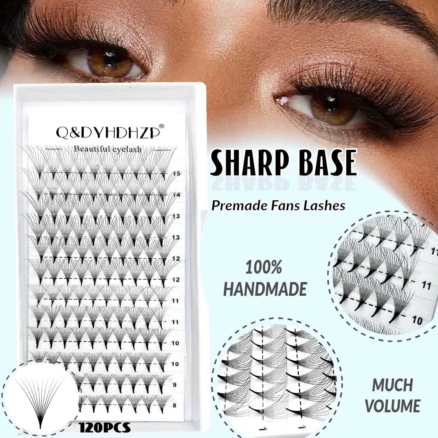 Q&D 120 Cluster 10D Bouquet-Style Wimpern-Clusters aus Faux-Nerz, weich, für DIY-Wimpernverlängerungen zu Hause, für den täglichen Gebrauch Image