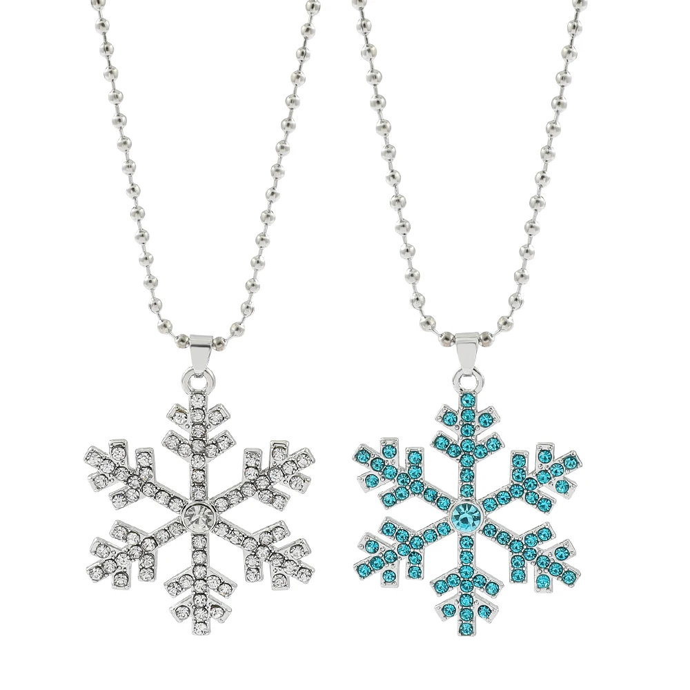 Modische Minimalistische Funkelnde Strass-Schneeflocken-Anhänger-Halskette Charmantes Damen-Schmuckzubehör Geschenk Image