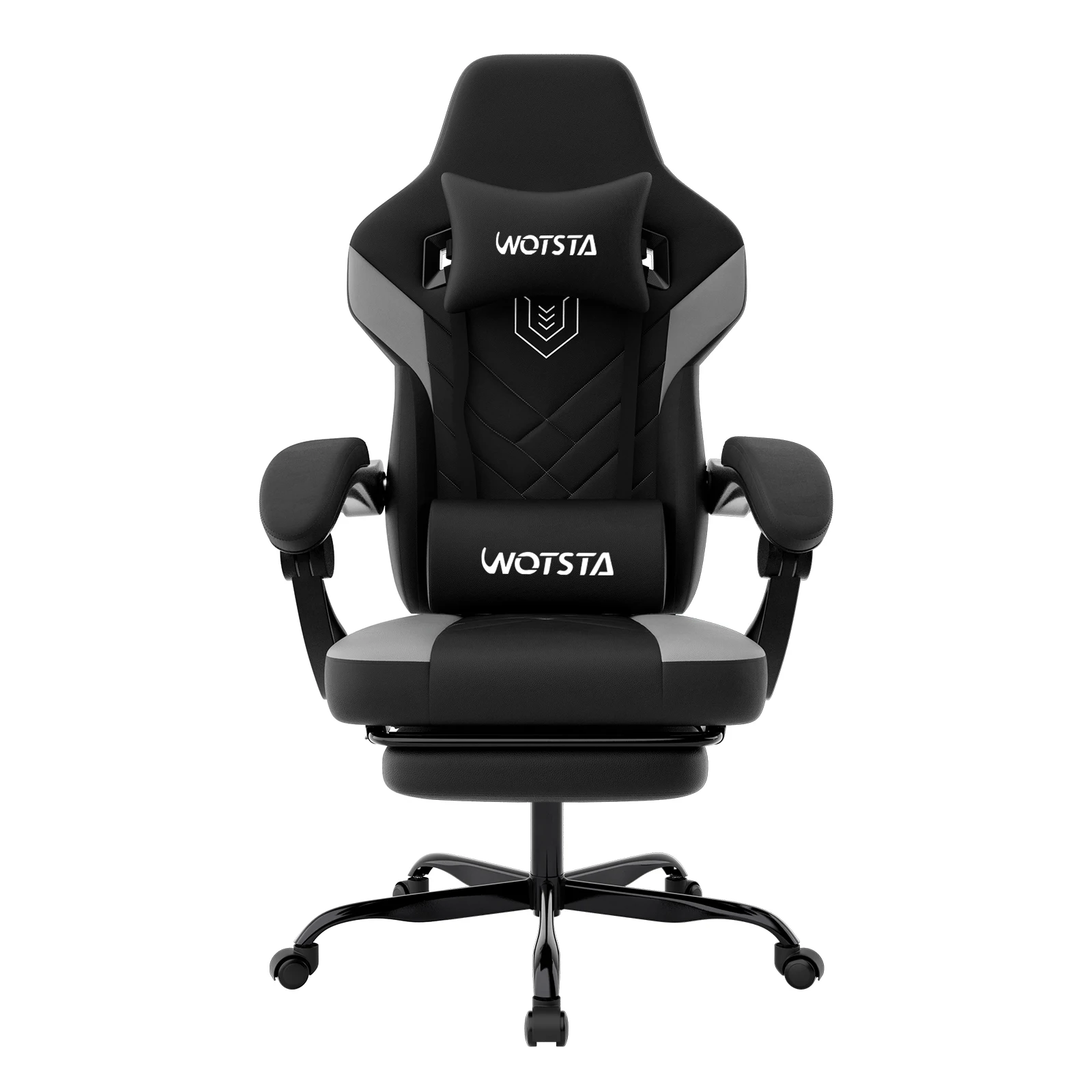 Gaming-Stuhl mit Fußstütze, Gamer-Stühle, ergonomisch, mit Lendenkissen und Kopfstütze, Gaming-Stuhl, höhenverstellbarer Computerstuhl