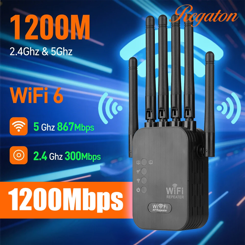 Kabelloser 5G WLAN-Repeater 1200Mbps Router WLAN-Verstärker Dual-Band Langstrecken-Extender 5GHz Wi-Fi Signalverstärker Repeater Image