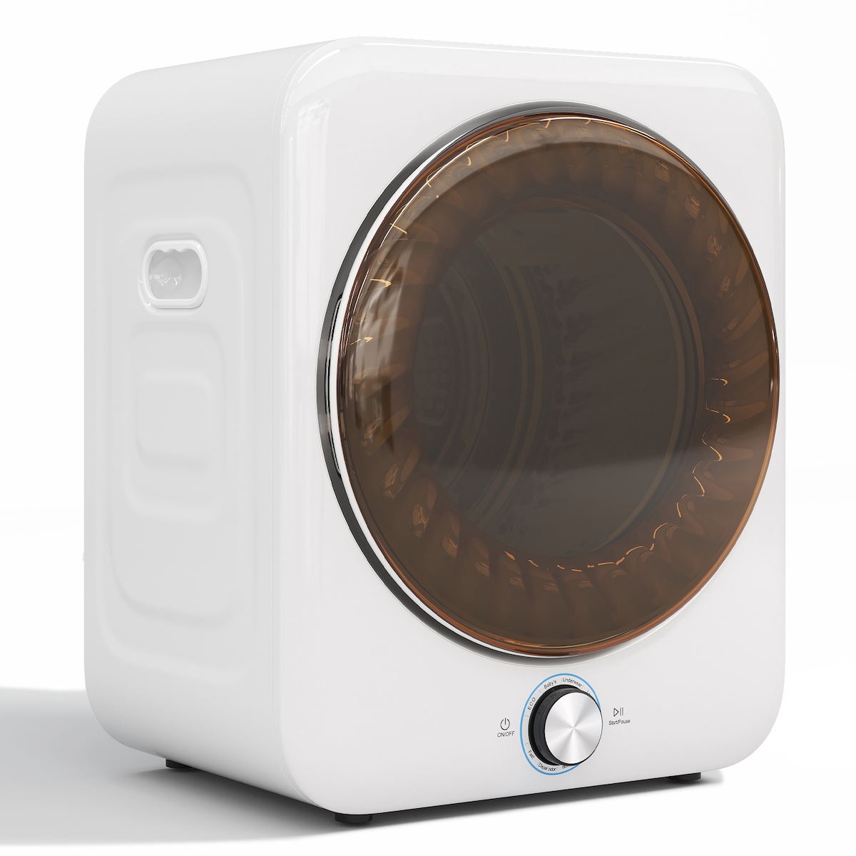 Merax Mini-Ablufttrockner 3 kg, 1350 W, 8 Programme, NTC-Sensor, Edelstahl-Trommel, wandmontierbar, 65 dB, Doppelfilter, 53.5×42×65 cm, Weiß Image
