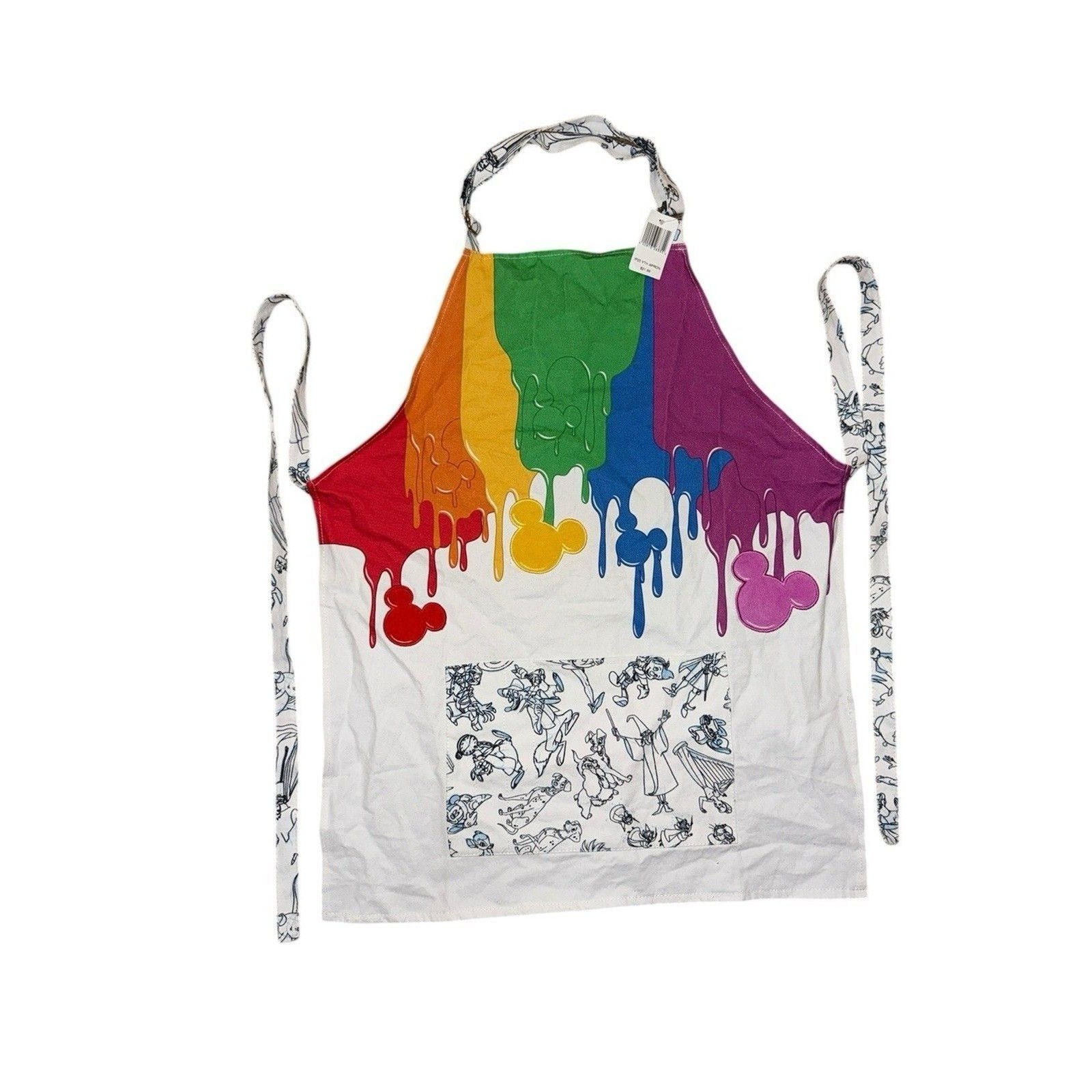 Disney Kitchen | Disney Rainbow Apron Mickey Mouse Pride Kitchen Bib Colorful Cooking Chef One Si | Color: Black/White | Size: Os