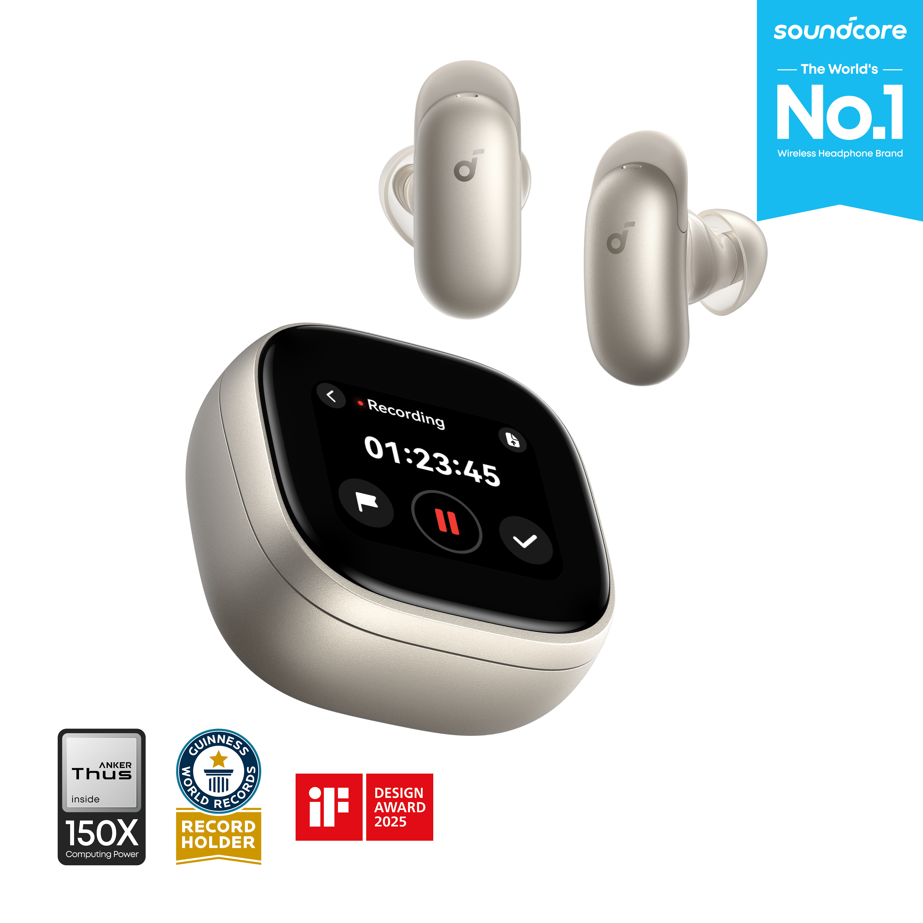soundcore Liberty 5 Pro Max | AI Recording Earbuds with Smart Case