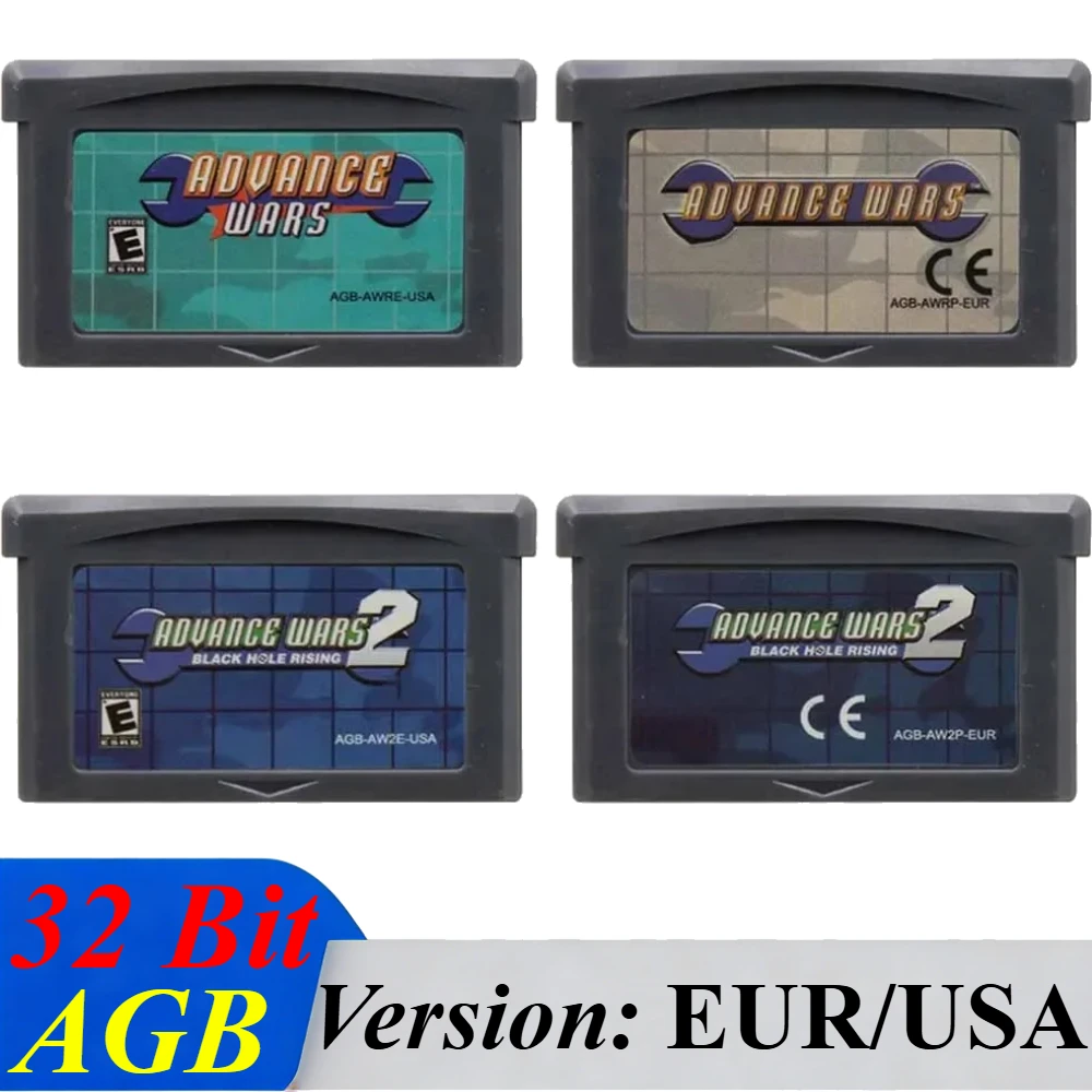 USA/EUR 32 Bit Video Game Console Card GBA Game Cartridge Advance Wars Series Advance Wars 2 Black Hole Rising for GBA