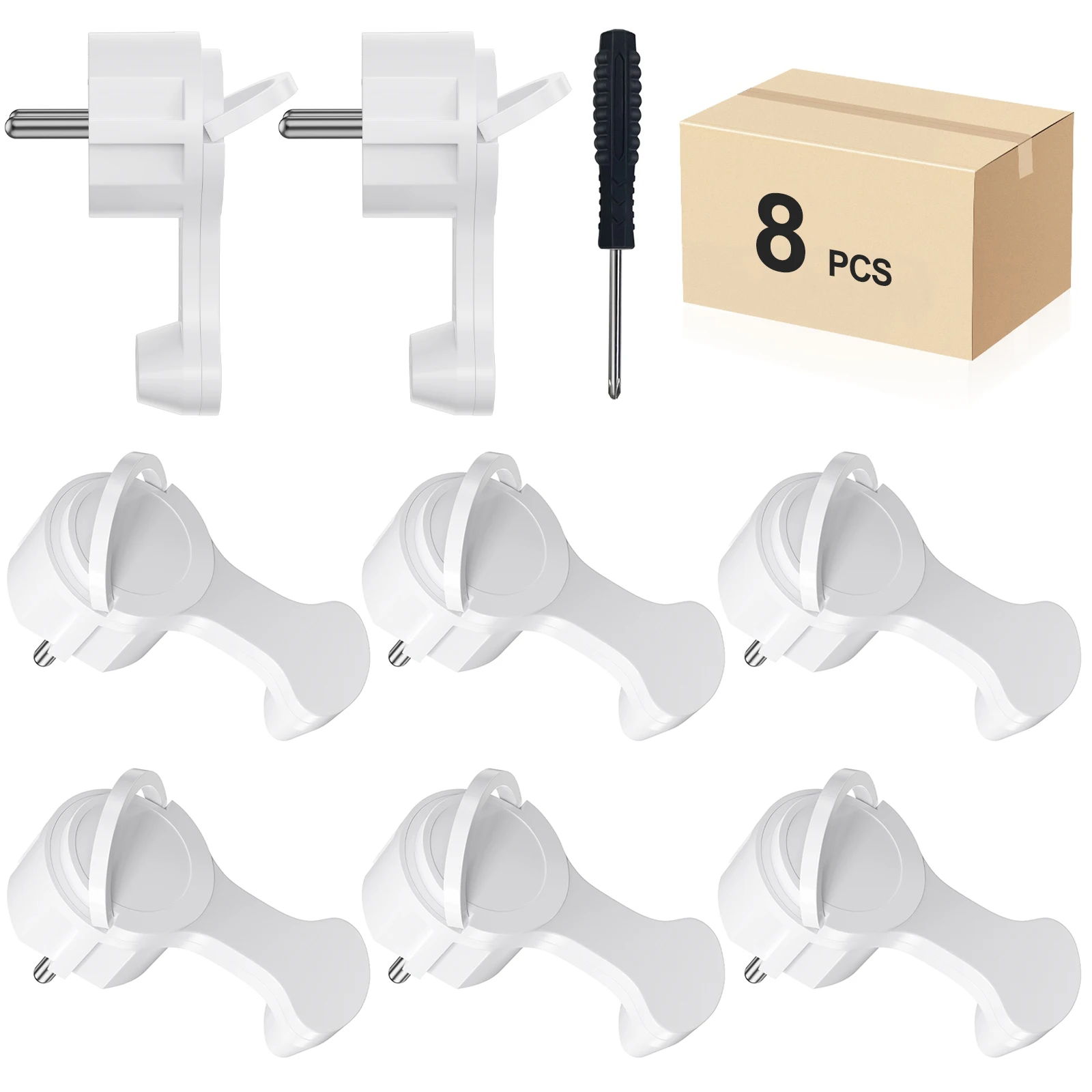 HITRENDS 4/8 Stück Schuko-Winkelstecker mit Klappgriff, Schuko-Flachstecker EU-Netzstecker Ersatz Wiederverdrahtbares Verlängerungskabel Image