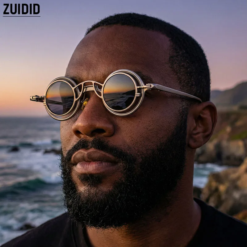Steampunk-Sonnenbrille für Herren, Metallrahmen, Vintage, Retro, runde Modebrille, Punk, Dropshipping, Gafas De Sol, Lunette De Soleil Image