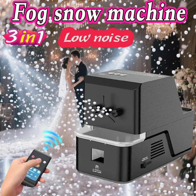 Nebelschneemaschine – 3-in-1-Blasen- und Nebelmaschine, die einen schneelähnlichen Effekt für den Innen- und Außenbereich schafft – perfekter Fake-Schnee Image