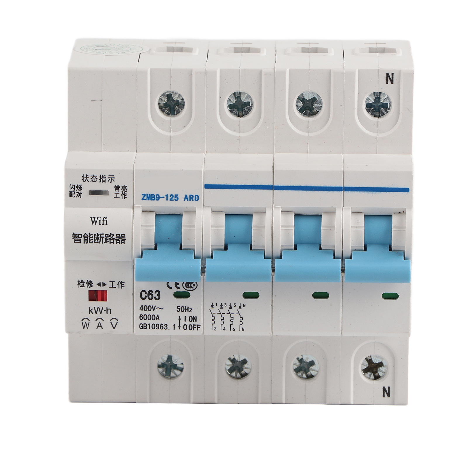 Interruttore Automatico Wi-fi Ac400v 4p Con Controllo Remoto Wireless, Interruttore Automatico Miniaturizzato Intelligente (63a)