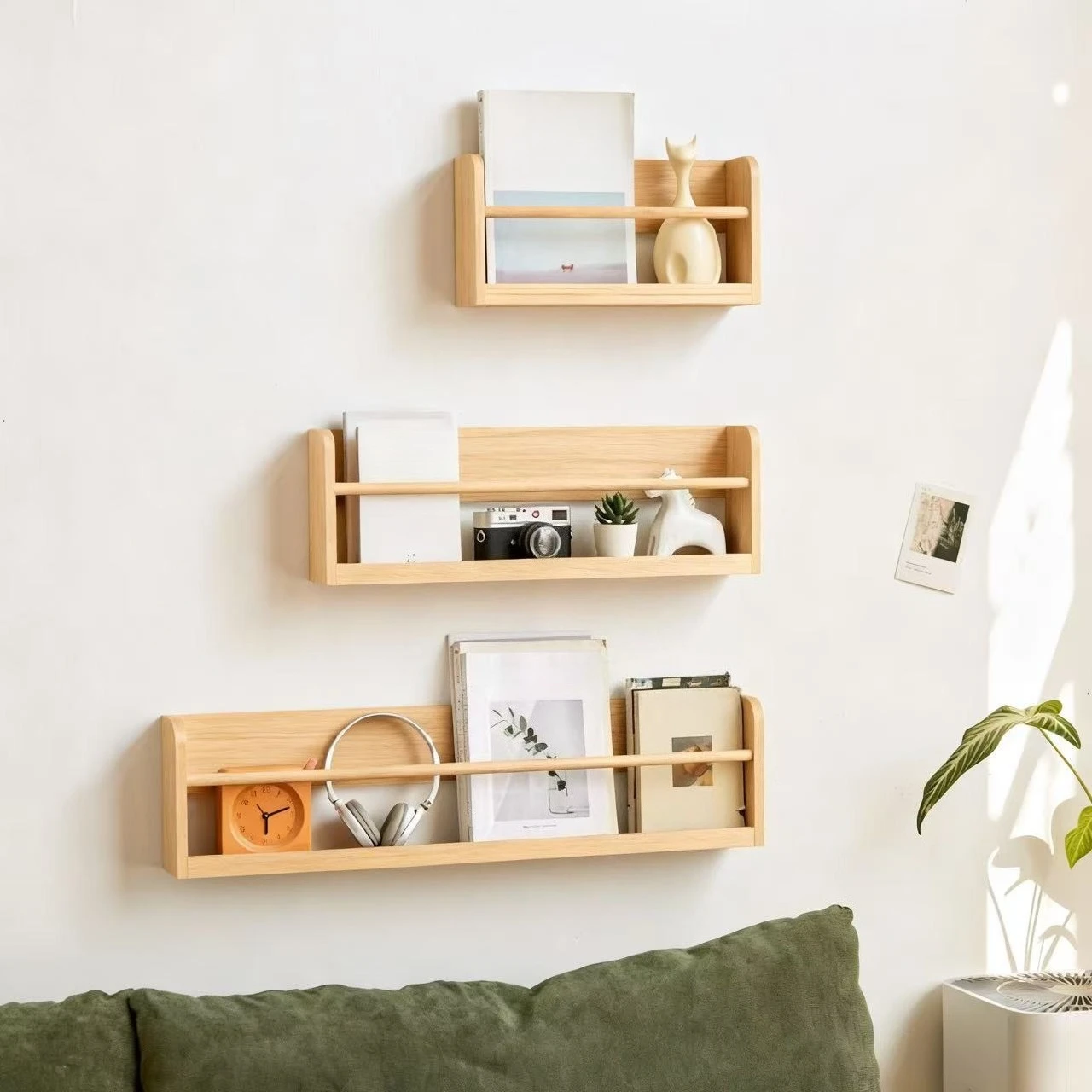 Schwimmende Holzregale Wand Kinderzimmer Bücherregale Kinder Bücherregal für Wohnzimmer Schlafzimmer Dekor Küche Gewürz Badezimmer Lagerregal