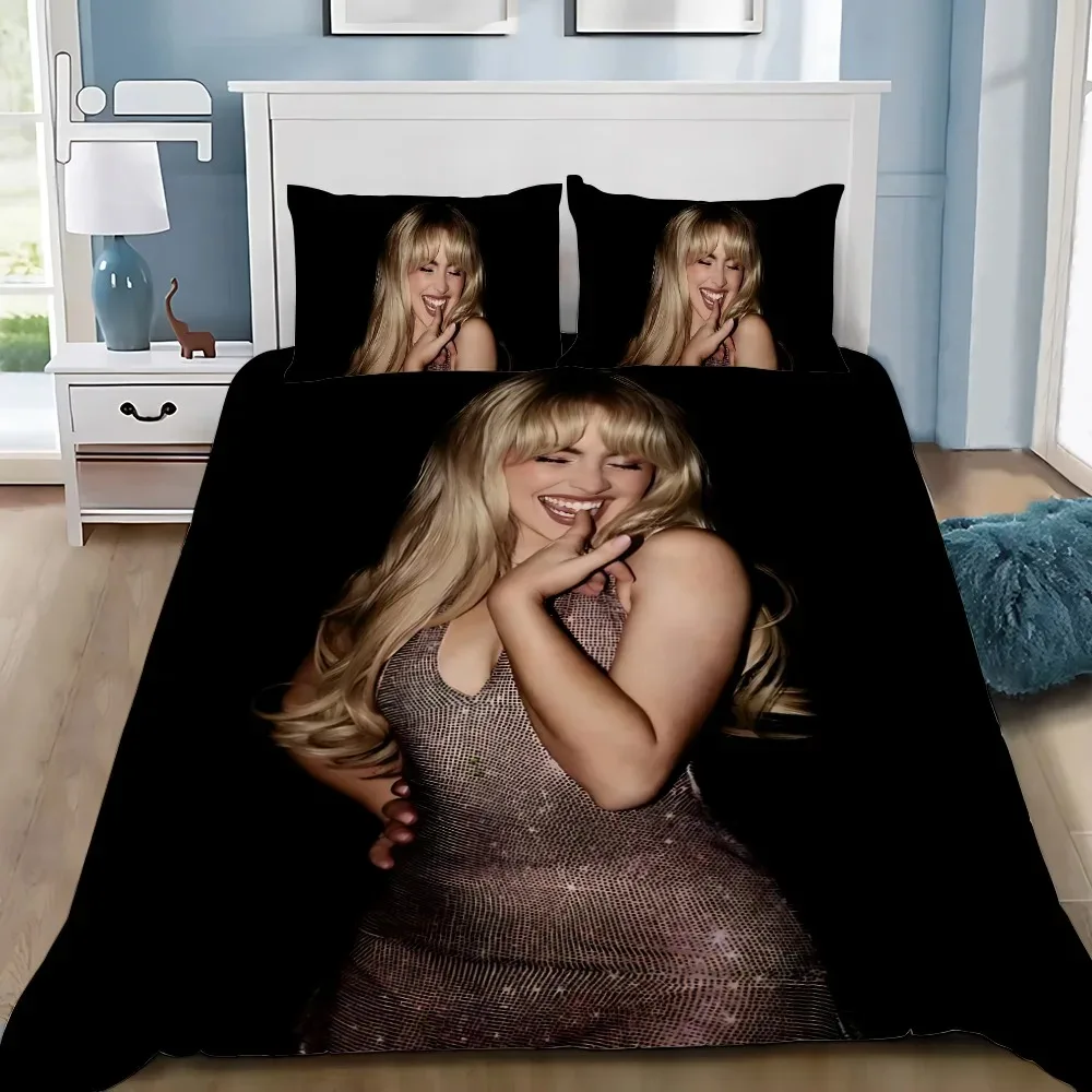 Sabrina CarpenterS Bettbezug Kissenbezug Bettwäsche Set Erwachsene Junge Mädchen Schlafzimmer Dekoration Kinder Geschenk Einzel Doppel Große Größe