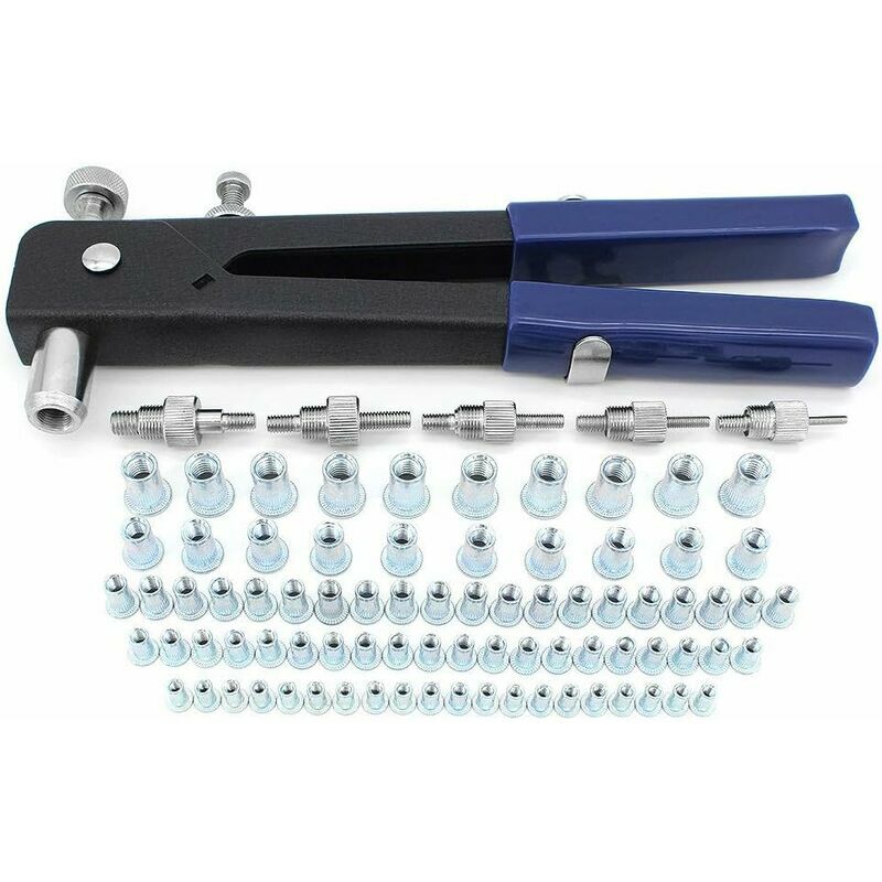 Jalleria - Kit Di Dadi Per Rivetti Filettati Per Filettatura M3 M4 M5 M6 M8, Set Di Dadi Per Rivetti Da 106 Pezzi Kit Di Dadi Per Rivetti