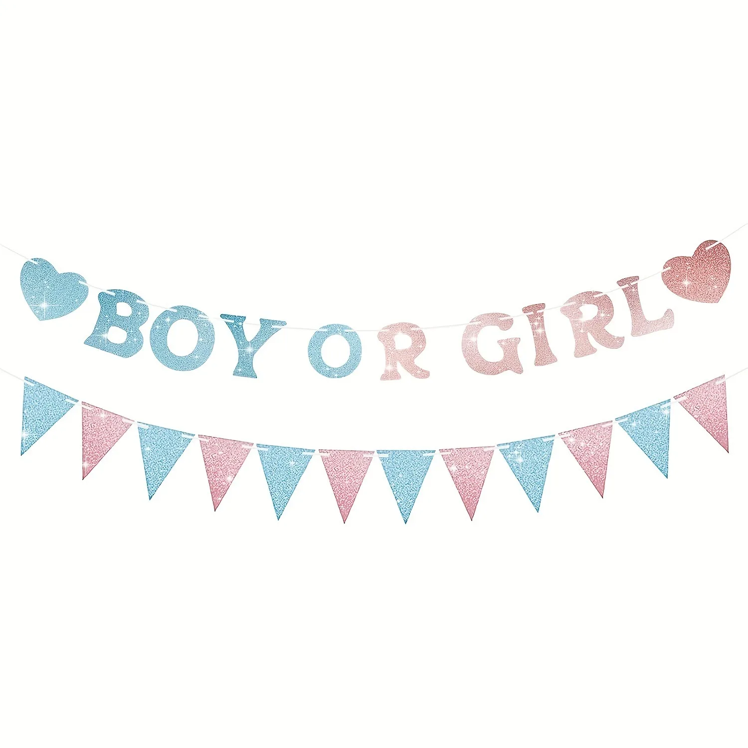 Geschlechts-Enthüllungs-Party-Zubehör Oh Baby Junge oder Mädchen Banner Deckenhängende Dekoration Hintergrund Rosa Blau Babyparty-Dekoration Image