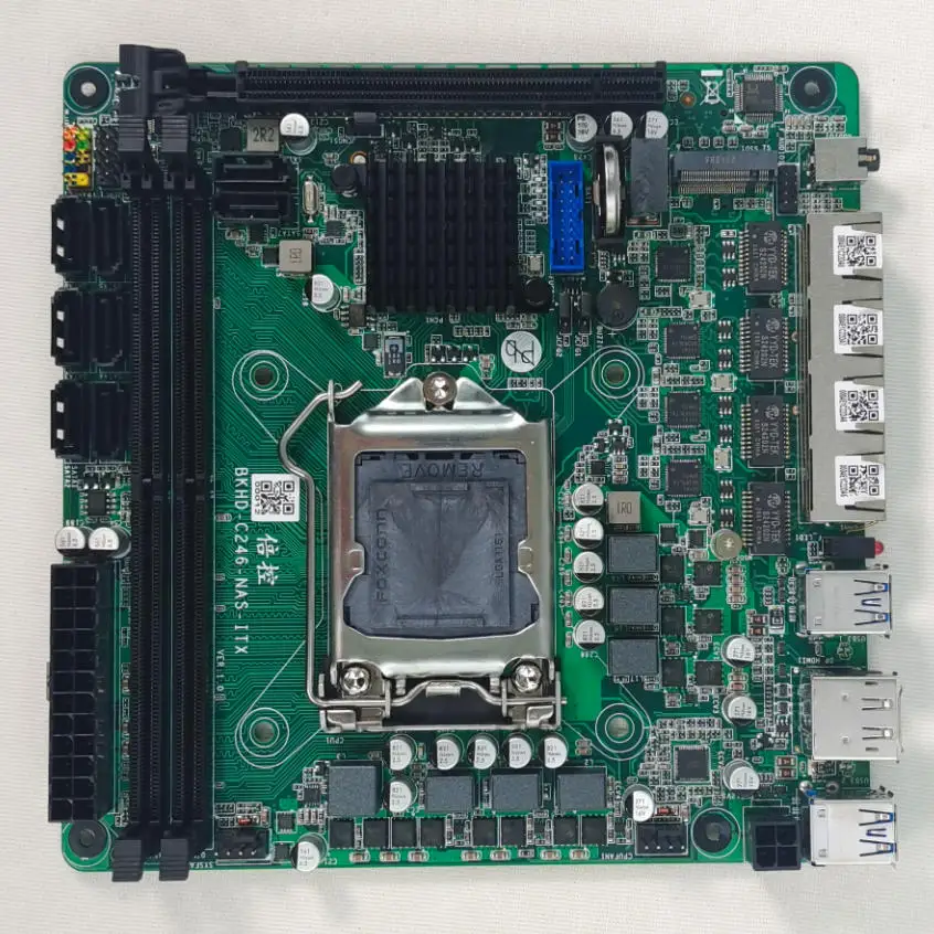 BKHD C246 Mini-ITX Industrie-Motherboard PCIe 16 10G SFP+ ECC DDR4 Intel 8./9. Gen Core Xeon Embedded NAS-Server Soft-Router Image