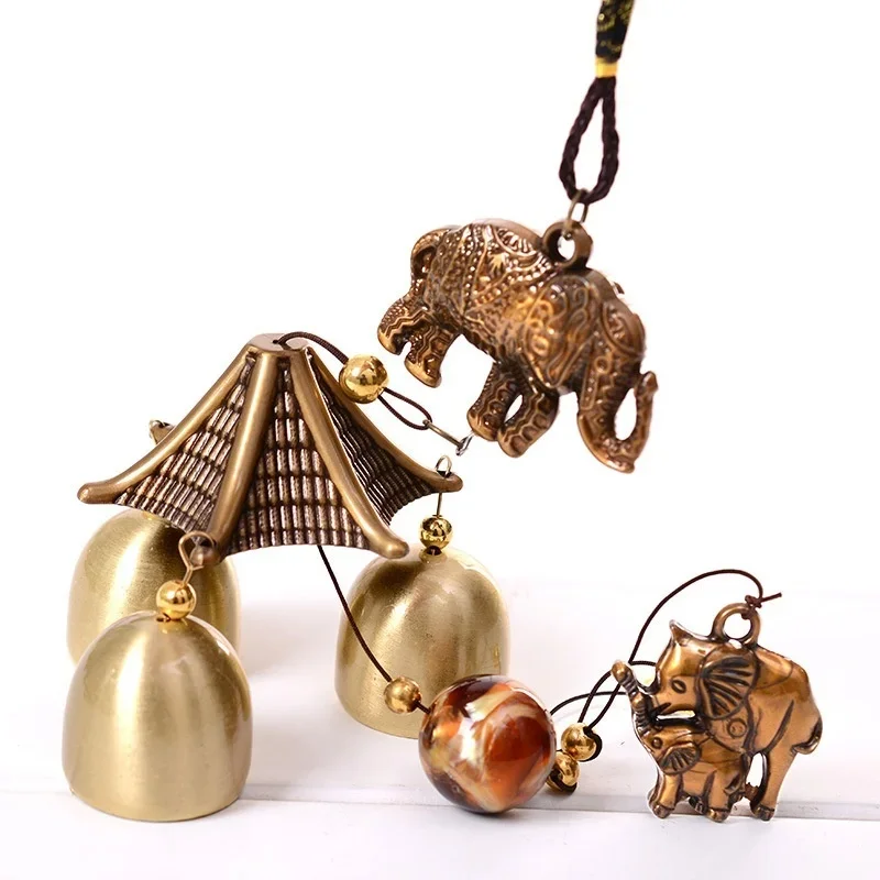 2026 Antique Wind Chime Copper Yard Garden Elephant Outdoor Living Decoration Metal Wind Chimes Outdoor Chinese Oriental Lucky