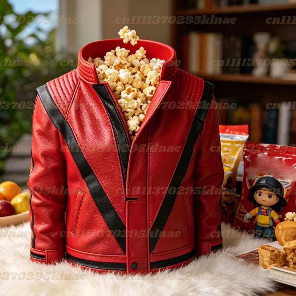 Michael Jackson Popcorn-Eimer Kreative Rote Jacke, Kino-Sammlerstück Souvenir Geschenk Image