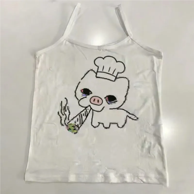 Vintage Tanks & Camis Female Clothing Trashy Y2k 2000s Shoujo Girl Style Women's Cropped Crop Tops Y2k Top for Women 90s Clothes