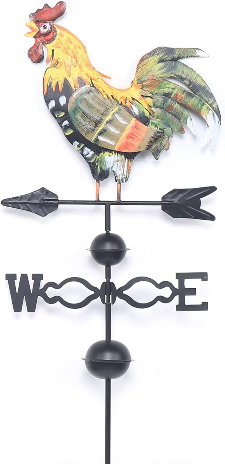 NEW Multi-Color Weathervanes, Vintage Wind Vane Rooster Weathervane Metal Wind Spinners for Garden, Weather Vane for the Garden