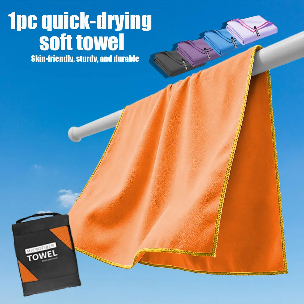 Quick Dry Sports Towel – Microfiber Fast Drying Lightweight Towel with Mesh Drawstring Bag for Gym Workout Fitness Training Mult