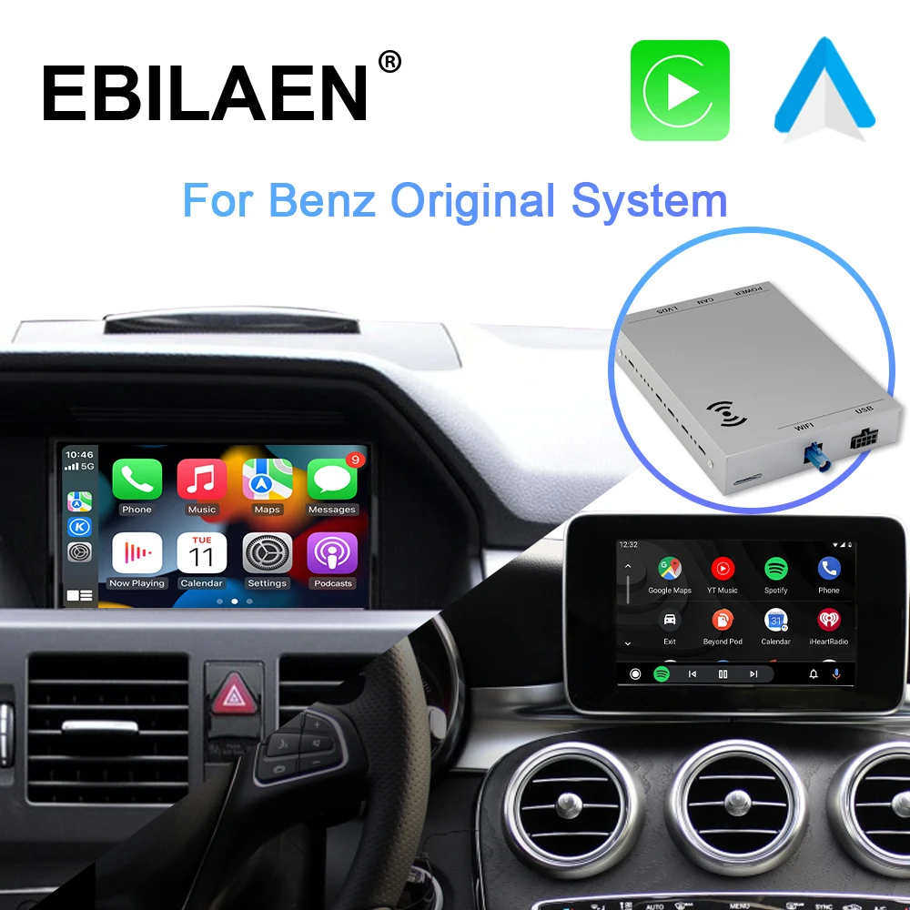 Drahtlose Apple Carplay Android Auto Für Mercedes Benz C117 W176 W204 W205 W221 GLS GLK Klasse NTG 4,5 4,7 5,0 4,0 6,0 MBUX Modul Image