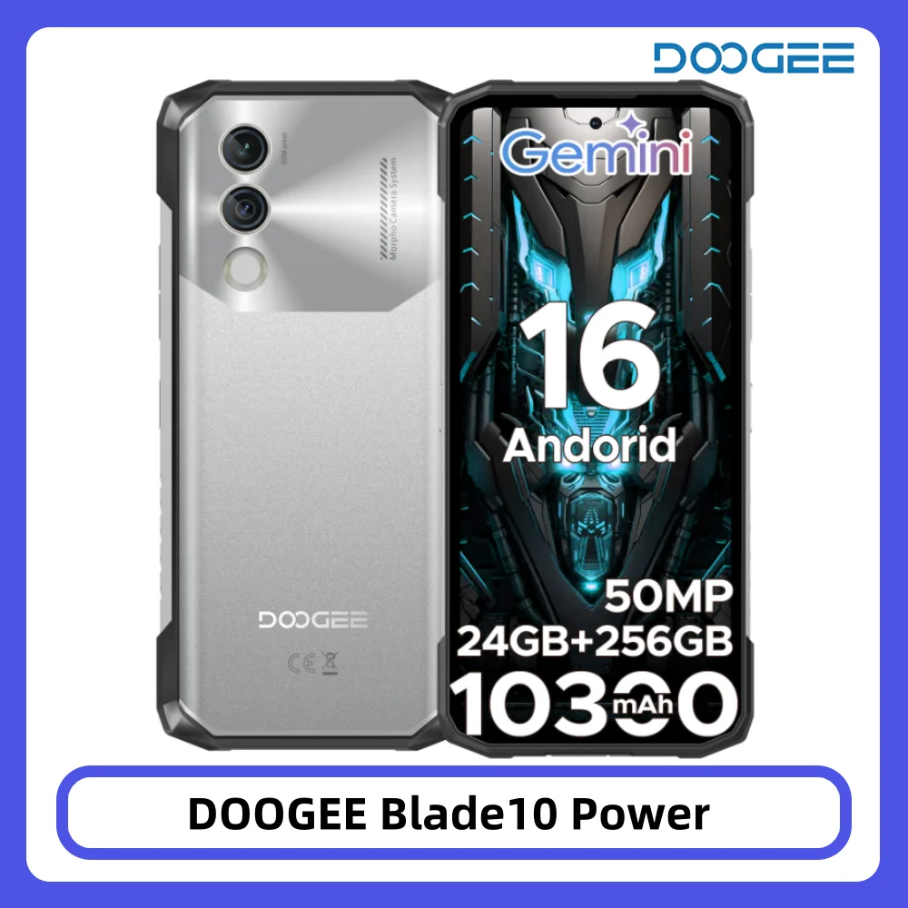 DOOGEE Blade10 Power Outdoor-Smartphone 24GB+256GB 6,6 Zoll HD+ Display 10300mAh Großer Akku 50MP Kamera NFC Android 16 Smartphone Image