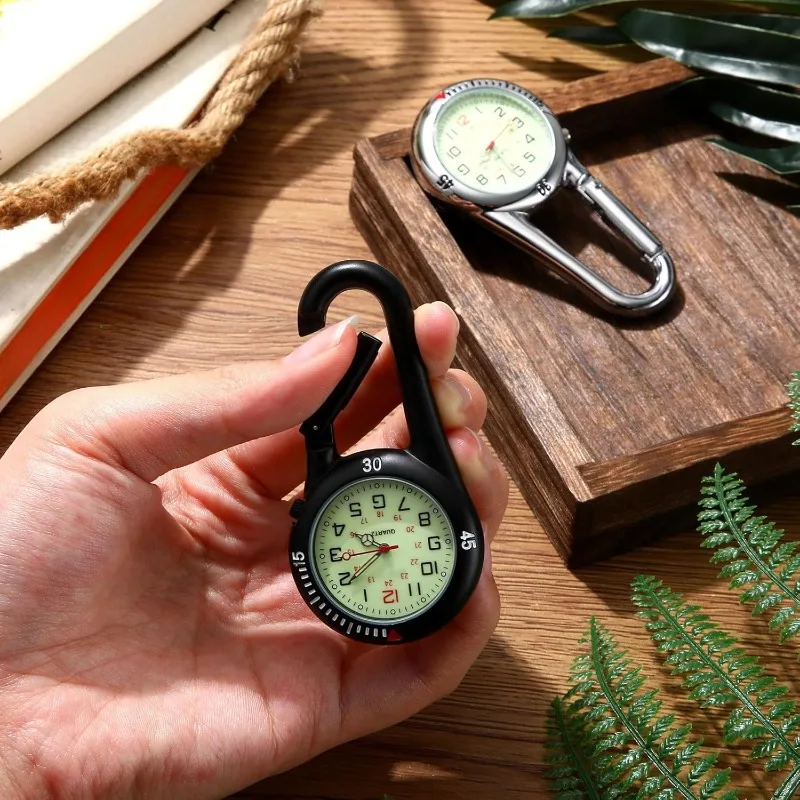 New Carabiner Clip Watches Fob Nurse Pocket Watch Medical Sports Outdoor Vintage Clock Mountaineering Sport Equipment