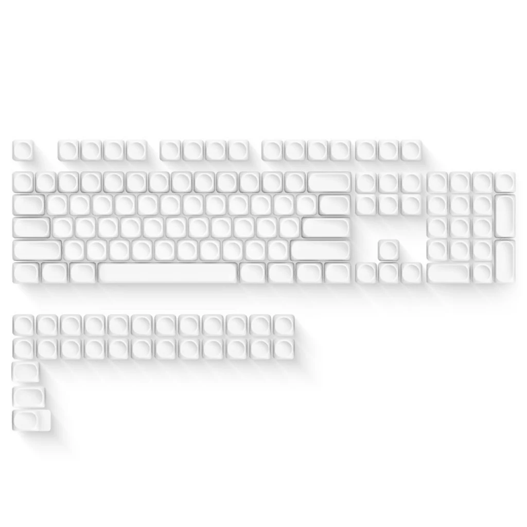 132 Tasten weiße leere Tastenkappen MOA-Profil personalisierte PBT-Farbsublimations-Tastenkappe für mechanische MX-Tastatur 61/68/84/87/104/108 Image