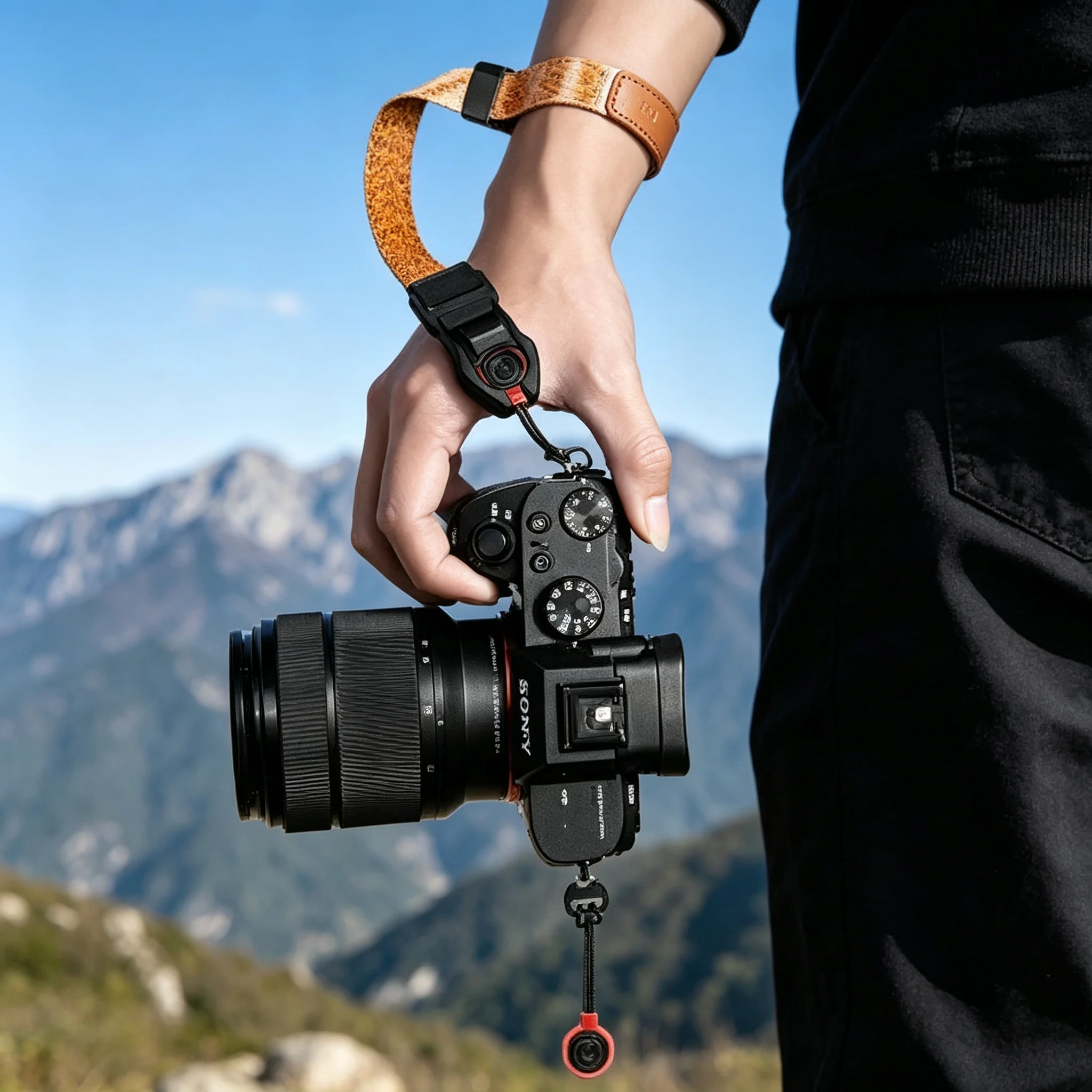 Rutschfester, Langlebiger, Schnellverschluss-Kamera-Handschlaufe mit Verlustschutz für Canon, Sony, Nikon, Fuji, Olympus DSLR und Spiegellose Kameras Image