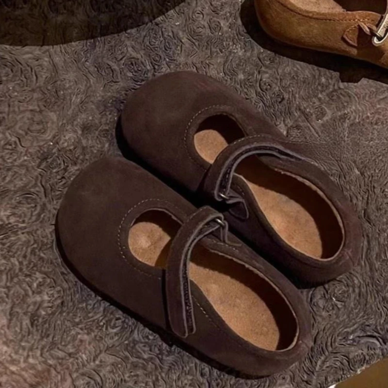 2026 frühling Herbst Vintage Mary Jane Wohnungen Mädchen Bequeme Runde Kappe Schuhe Leder Casual Kinder Schule Schuhe