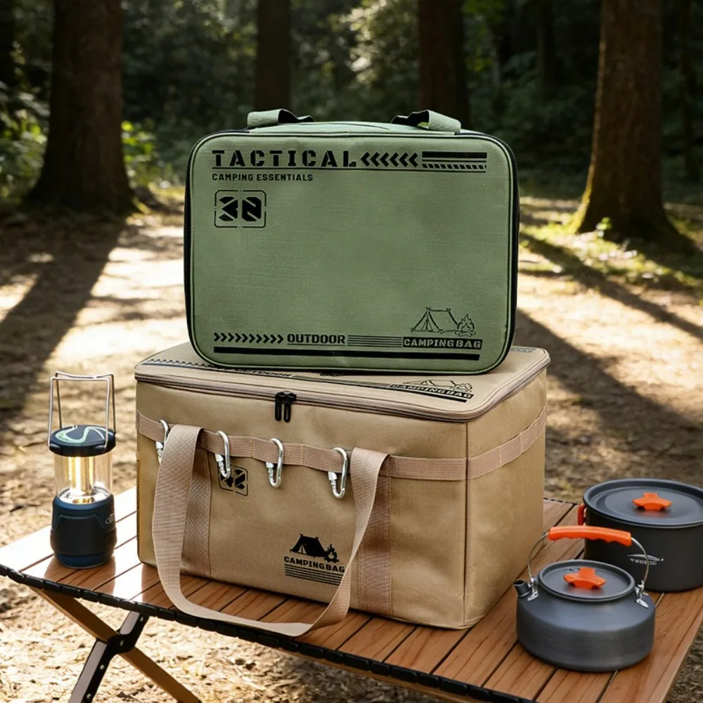 Große Zusammenklappbare Camping-Aufbewahrungstasche Robuste 600D Polyester-Leinwand Reisetasche für Kochgeschirr, Werkzeuge & Kleidung Image