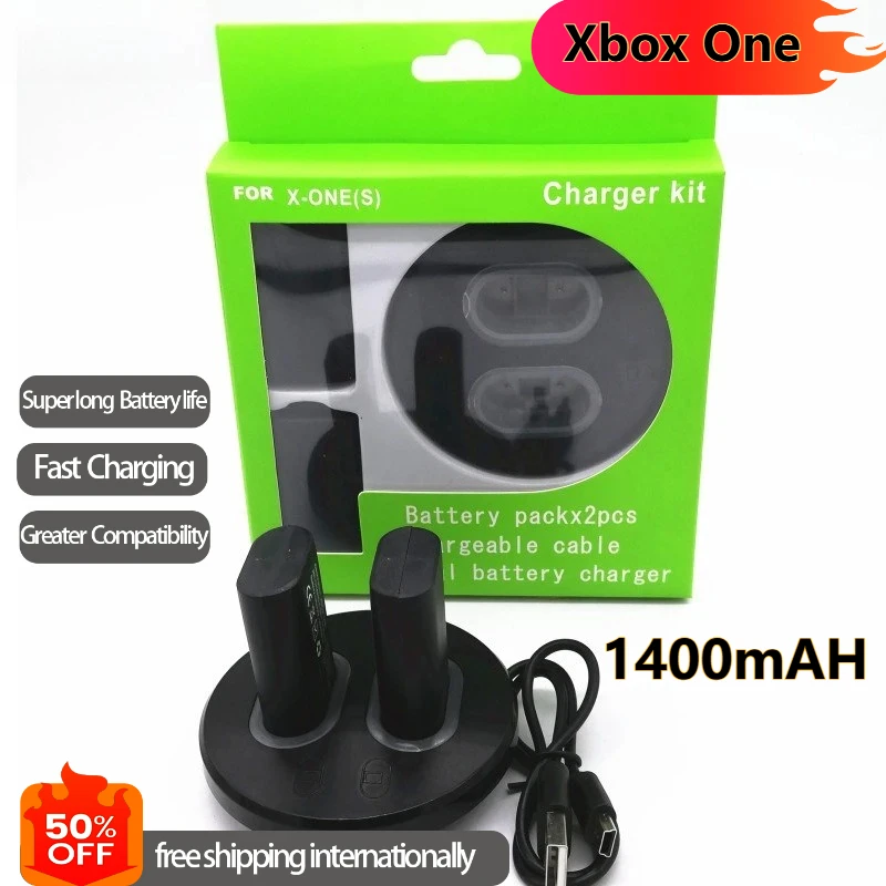 1400mAh Rechargeable Battery Pack for Xbox Series X/S & Xbox One S/X Controller Charger Kit