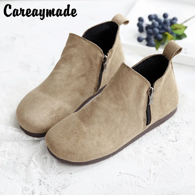 Careaymade-Retro kurze stiefel Leopard Print frauen schuhe mit flachem boden komfortable casual stiefel Abteilung einfache student stiefel