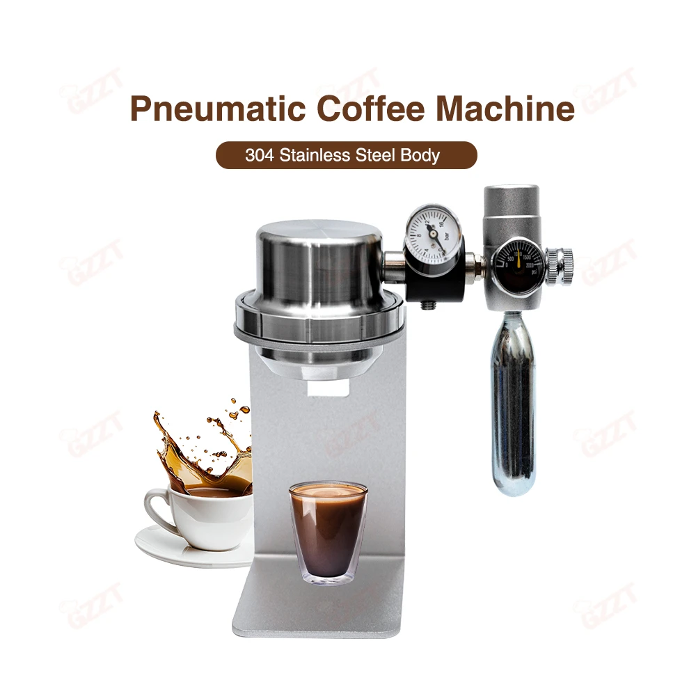 GZZT D001 Pneumatische Kaffeemaschine Outdoor Tragbare Kaffeemaschine Rotierende Manometer Display Espressomaschine Outdoor Brauen Image