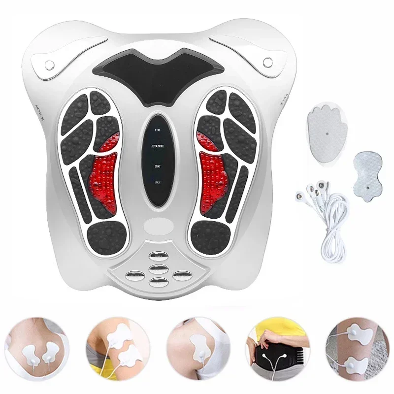 Elektrisches Fußmassagegerät, Ferninfrarot-Druckpunkte, Fußmassagegerät, Reflexzonenmassage, Fußpflege, Körperschlankheitsgürtel, 8 EMS-Pads Image