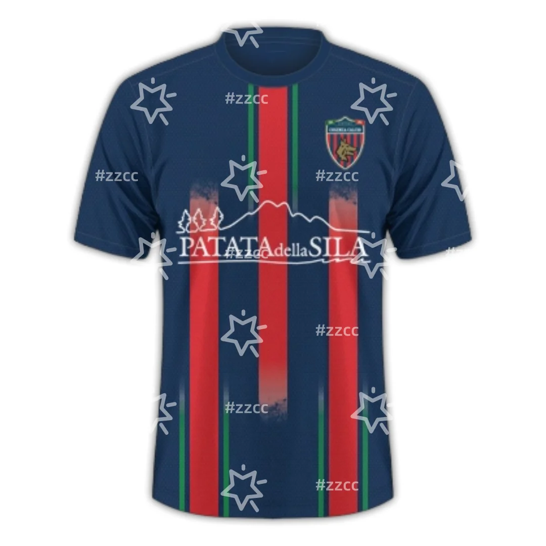 Maillot de football domicile Cosenza Calcio 25-26, kit d'entraînement, t-shirt de sport d'été pour homme, vêtements pour enfant, t-shirt, maillot de cyclisme pour femme