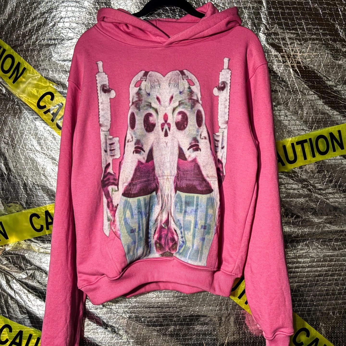 Harajuku Punk Pink Hoodie Casual Sweatshirt American Tops Goth Y2k Clothes Streetwear Grunge Oversized Hoodies Women Clothing