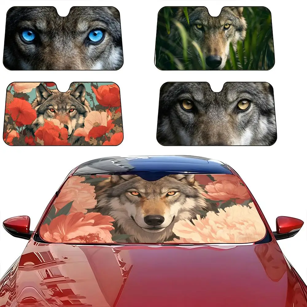 Wolf Eyes Sonnenblenden für Autos, Sonnenschutz für die Windschutzscheibe, Sonnenschutzblenden, originelle Autogeschenke. Image