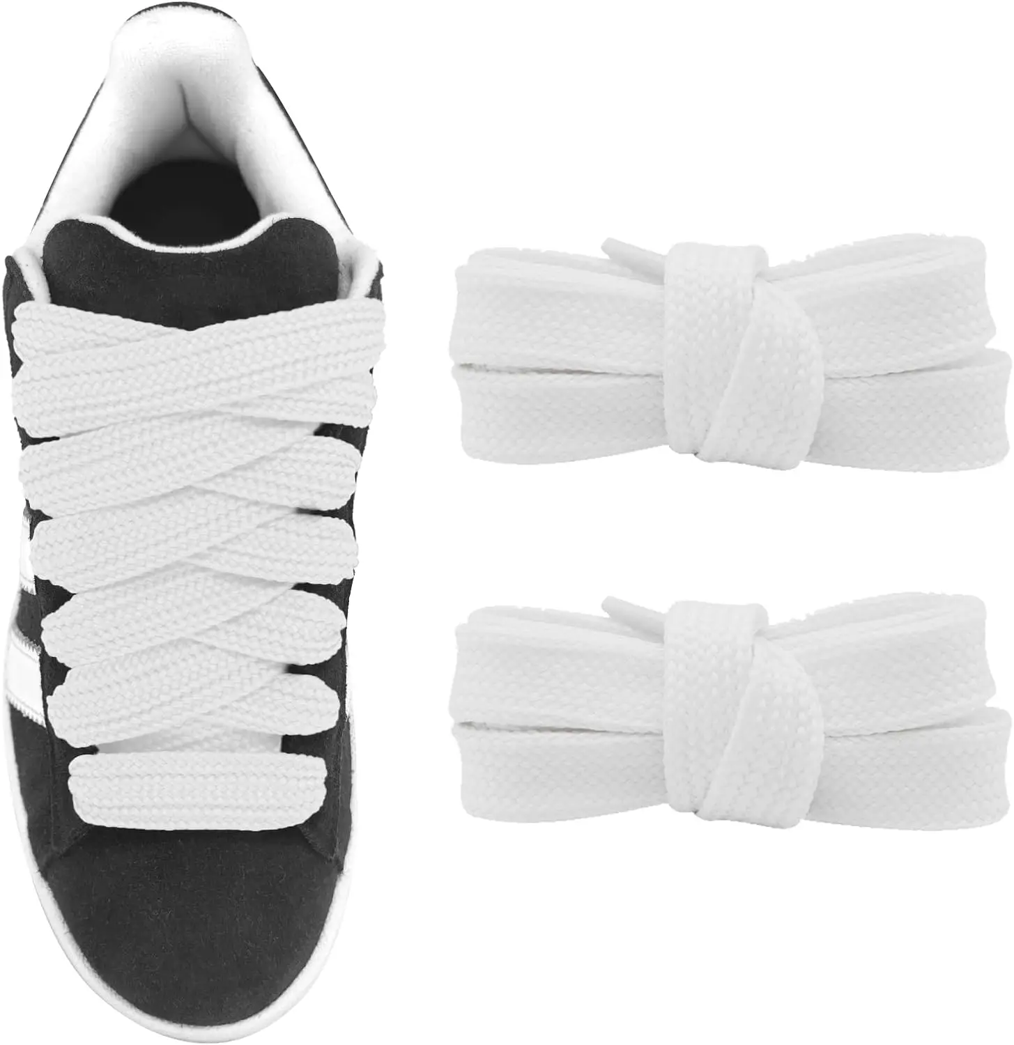 2 cm breite, dicke Schnürsenkel für Sneaker, modische, farbechte Ersatzschnürsenkel für Van Campus Schuhe, klassische Baumwollseil-Flachschnürsenkel