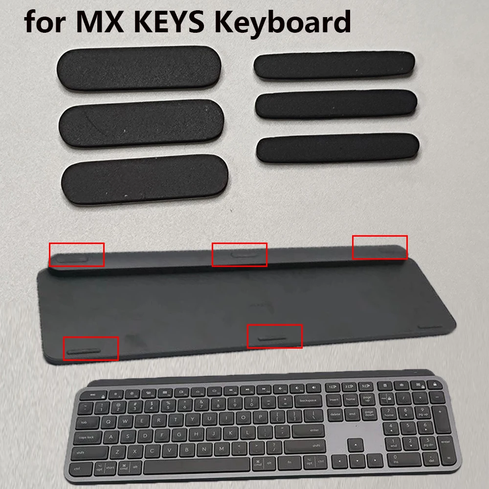 Gummi-Fußpolster für MX KEYS Tastaturen, Ersatz-Antirutsch-Basismatten-Aufkleber, Stoßdämpfende Unterseite, Tastaturzubehör Image