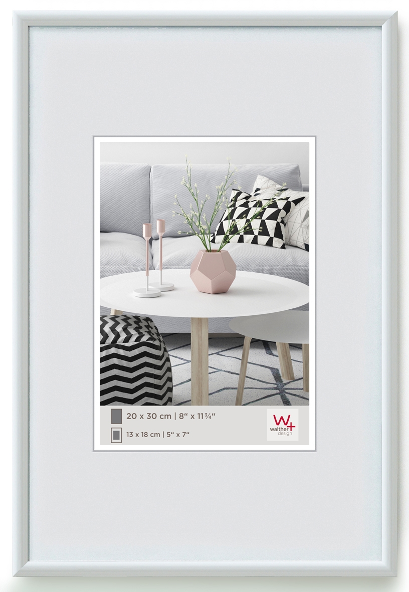 walther + design Galeria Kunststoff Bilderrahmen, weiss, 40 x 50 cm Image