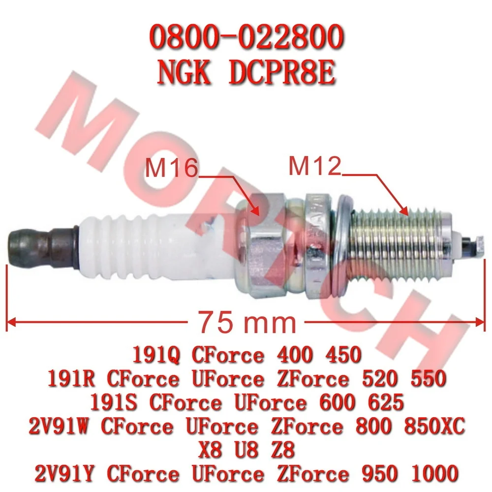 Zündkerze DCPR8E 0800- 022800 Für CF Moto 450 cc Cforce Uforce Zforce 1000 ATV CF800 SSV UTV CF400 500 600 800 1000 Image