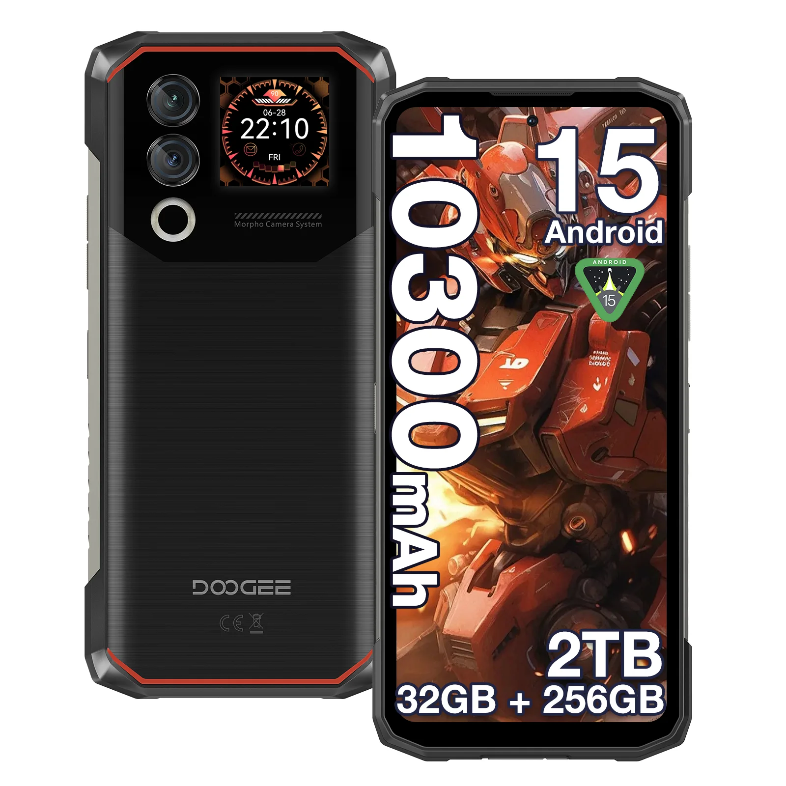 DOOGEE Blade10 Max Outdoor-Smartphone 6,56 Zoll 90Hz IPS-Display 8GB 256GB 10300mAh Akku 1,54 Zoll Rückdisplay 50MP AI-Hauptkamera Image