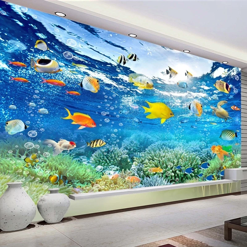 Unterwasser Welt Nach 3D Foto Tapete Für Kinderzimmer Dekoration Wandbild Schlafzimmer Wohnzimmer Sofa TV Hintergrund Papel De Parede