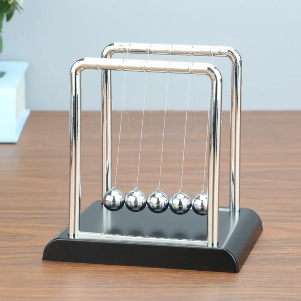 Physikalisches Wissenschaftsspielzeug Newton-Balance-Pendel Kugelkollision Gesetz der Energieerhaltung Büro-Schreibtisch-Dekoration Geschenk für Feiertage Image