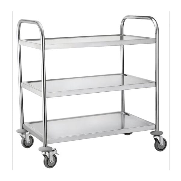 Luxor Servierwagen mit 3 Etagen 150 kg Tragkraft silber, 94x52.5 cm