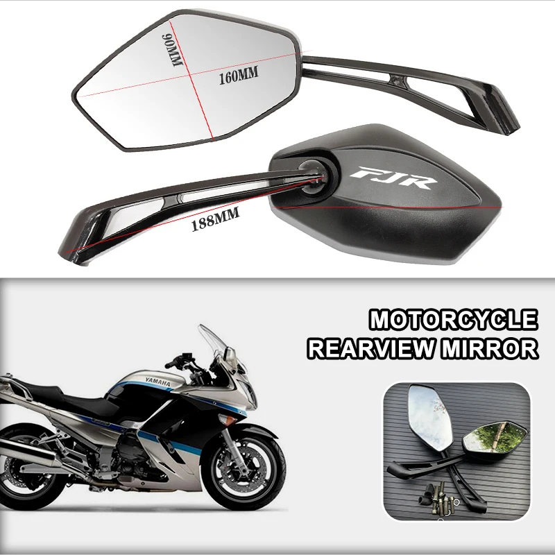 Einstellbare Weitwinkel Motorrad Rückspiegel Zubehör Für FJR 1300 FJR1300 FJR1200 FJR1300A XJR XJ6 XJ6F XJ6N XJR300 Image