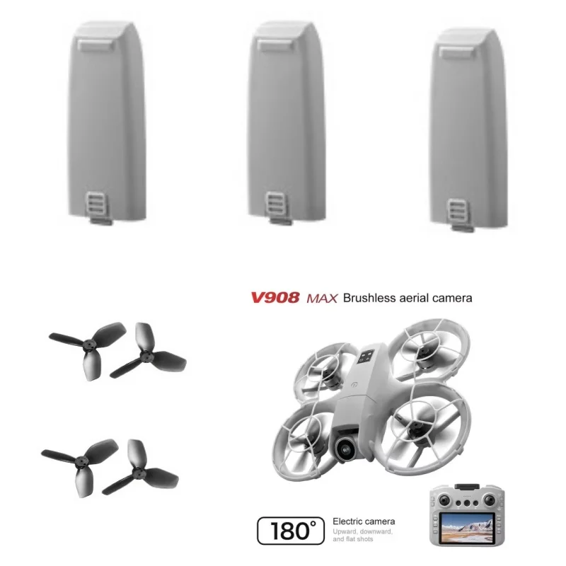 Batteria e Eliche Originali per Drone V908 MAX / Accessori Originali per Drone RC V908MAX / Schermo V908 MAX / Batteria e Pale per Drone RC V908MAX / Giocattolo Drone V908MAX