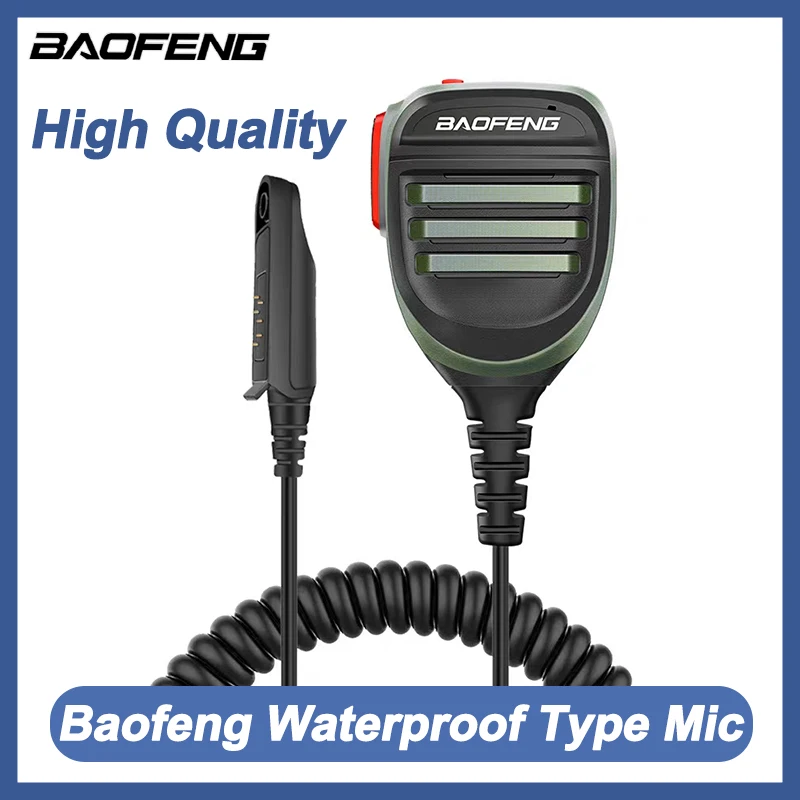 Baofeng Wasserdichtes PTT-Lautsprechermikrofon HQ-Mikrofon für UV-68 Pro Max V2 UV-9R Pro Plus UV-S22 Pro BF-9700 Amateurfunk-Walkie-Talkie Image