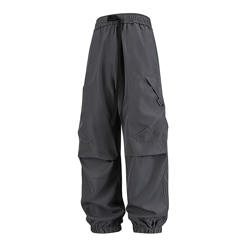 Men's Cargo Trousers Casual Pants Parachute Pants Quick-dry Pants Drawstring Pocket Plain Comfort Breathable Full Length Daily Home Outdoor Vacation Simple Black Dark Green Micro-elastic